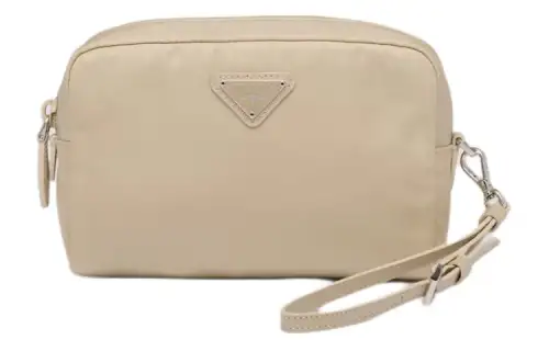 PRADA Fabric Clutch Women's Desert Beige