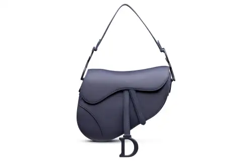 DIOR Saddle Matte Cow Leather Saddle Bag, Portable Crossbody Bag, Shoulder Bag Women's Indigo