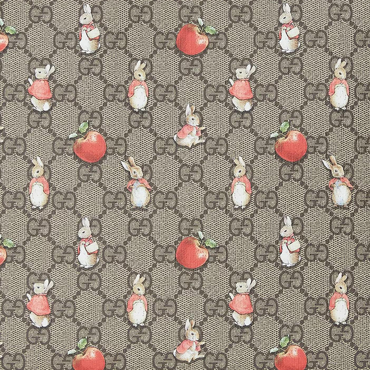 Детская сумка Gucci x Peter Rabbit™ Tote (успокоенный зелено-красно-коричневый) — фото 10