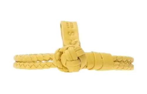 Bottega Veneta Leather Wristband, Hand Jewelry Women's Yellow