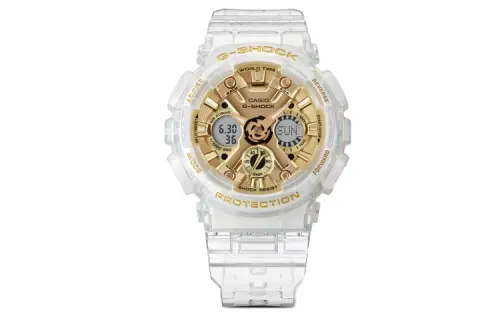 CASIO Men Liquid Crystal/Analog Dual Display Series Gold Watch GMAS120SG7A