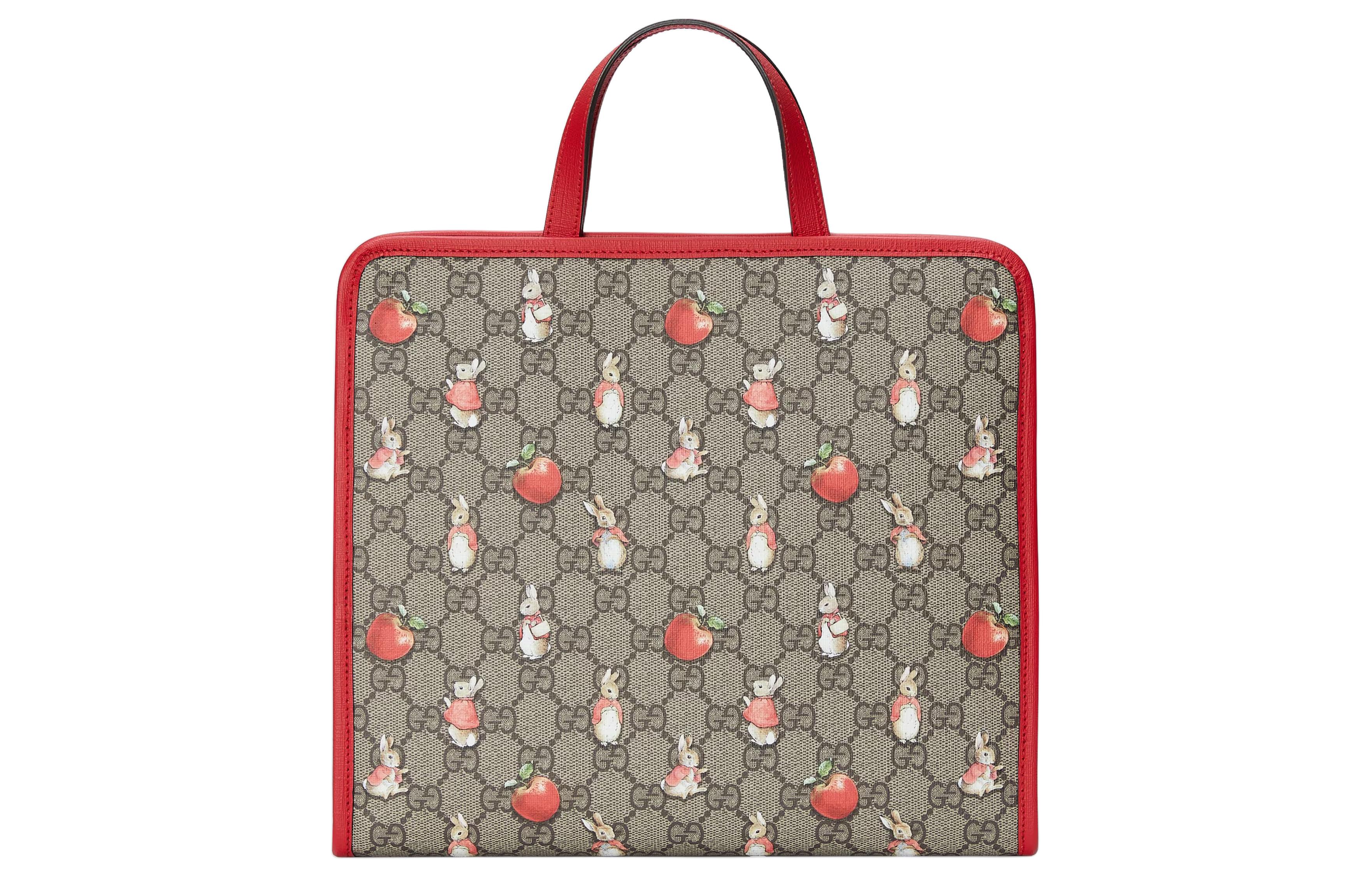 Детская сумка Gucci GUCCI x Peter Rabbit™ Tote (успокоенный зелено-красно-коричневый)