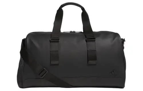 Adidas Zip Closure PU Leather Backpack Gym Bag Unisex Black