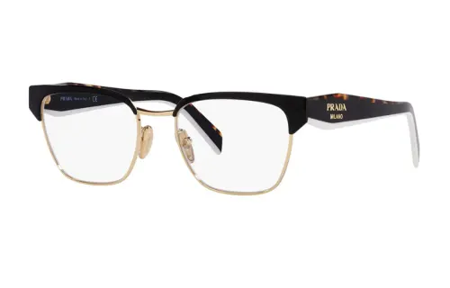 PRADA Browline Eyeglass Frames Unisex Black