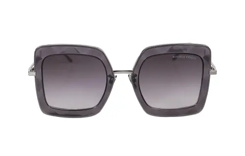 Bottega Veneta Titanium Acetate Fiber Metal Irregular Shape Sunglasses Women's Gray