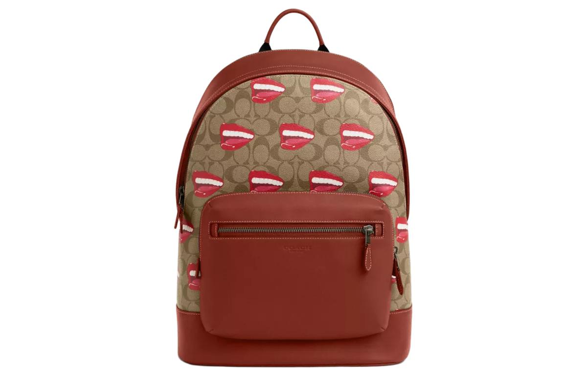 COACH TOM Collaboration West Coated Canvas With Smooth Calfskin Backpack Large Men's Terracotta Multicolor