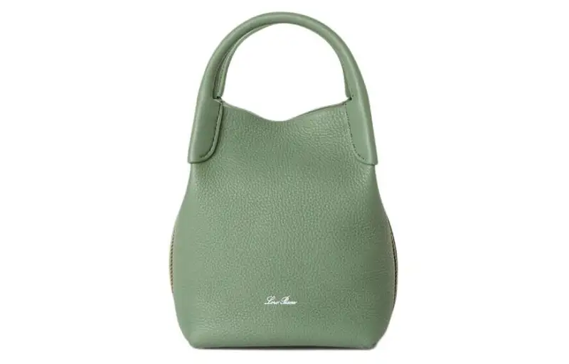 Loro Piana Cow Leather Handbag Mini Women's Three Toothed Artemisia Leaf Green