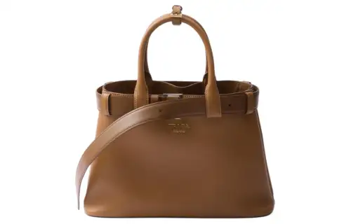 PRADA Leather Shoulder Bag, Crossbody Bag, Handbag Medium Women's Caramel