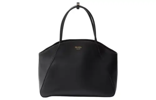 PRADA Leather Tote Bag, Shopping Bag, Handbag Large Women's Black