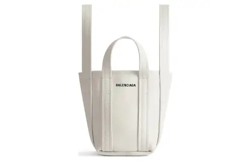 Balenciaga Grain Calfskin Tote Bag, Shopping Bag, Handbag Mini Women's White