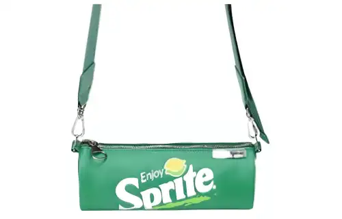 Anta Sprite Collaboration Life Collection Fashion Trend Pu Tube Bag, Shoulder Bag, Crossbody Bag Unisex Green