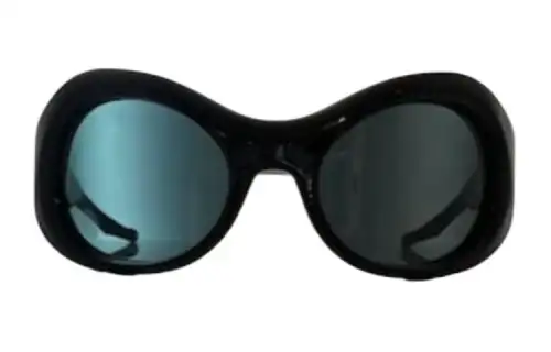 Maison Margiela Stainless Steel Acetate Copper Nickel Alloy Irregular Shape Sunglasses Men's Black