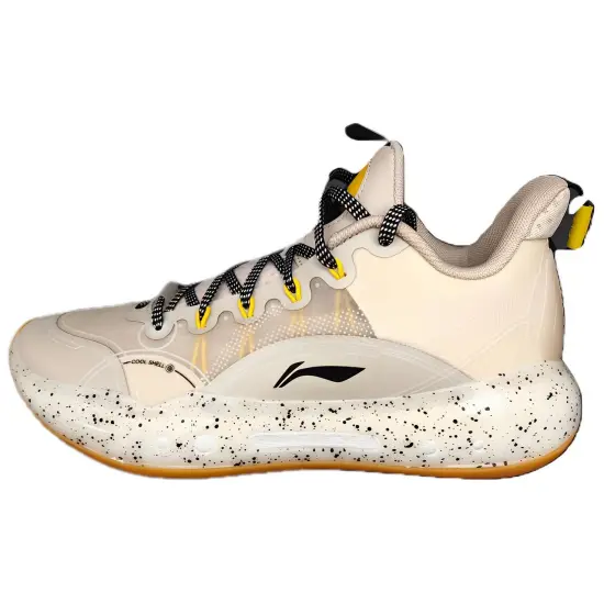 LINING YuShuai 14 Boom Basketball Shoes Men Low-Top Black/Beige