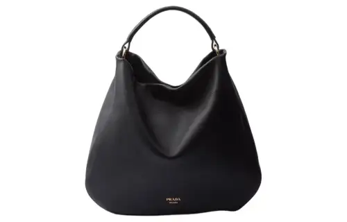 PRADA Leather Handbag, Shoulder Bag Large Women's Black