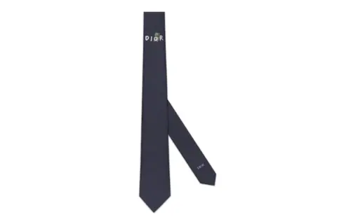 DIOR Mulberry Silk Ties Men's Blue