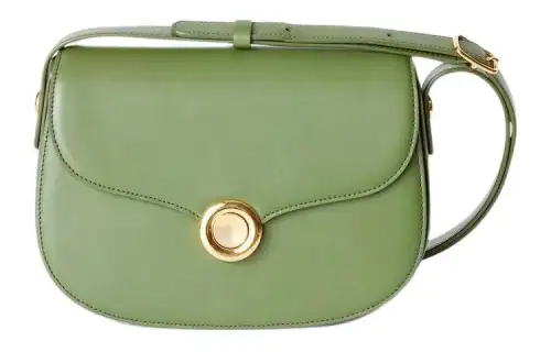Loro Piana Ghiera Calfskin Crossbody Bags Women's Dark Lichen Green With Kummel Color