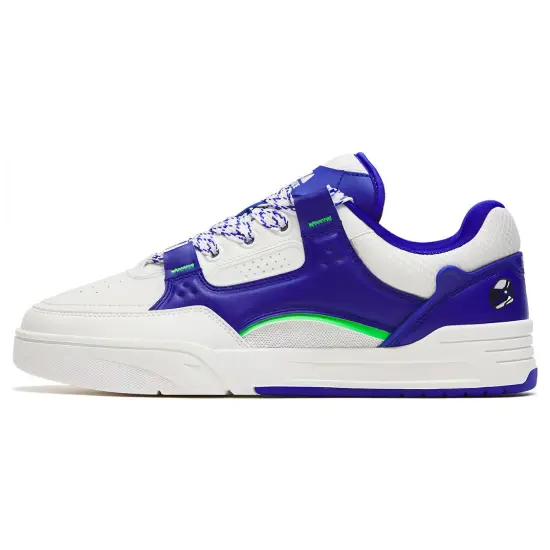ANTA AOJIE Skateboard Shoes Men Low-Top Ivory White/Digital Blue