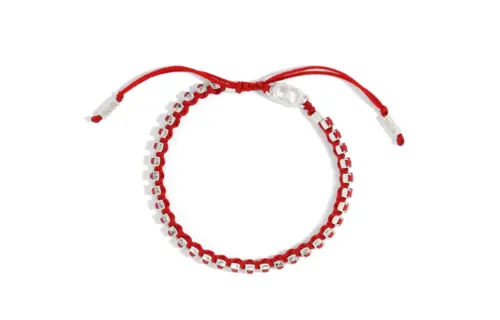 DIOR Polyester, Faux Crystal, Brass Bracelets Men's Red