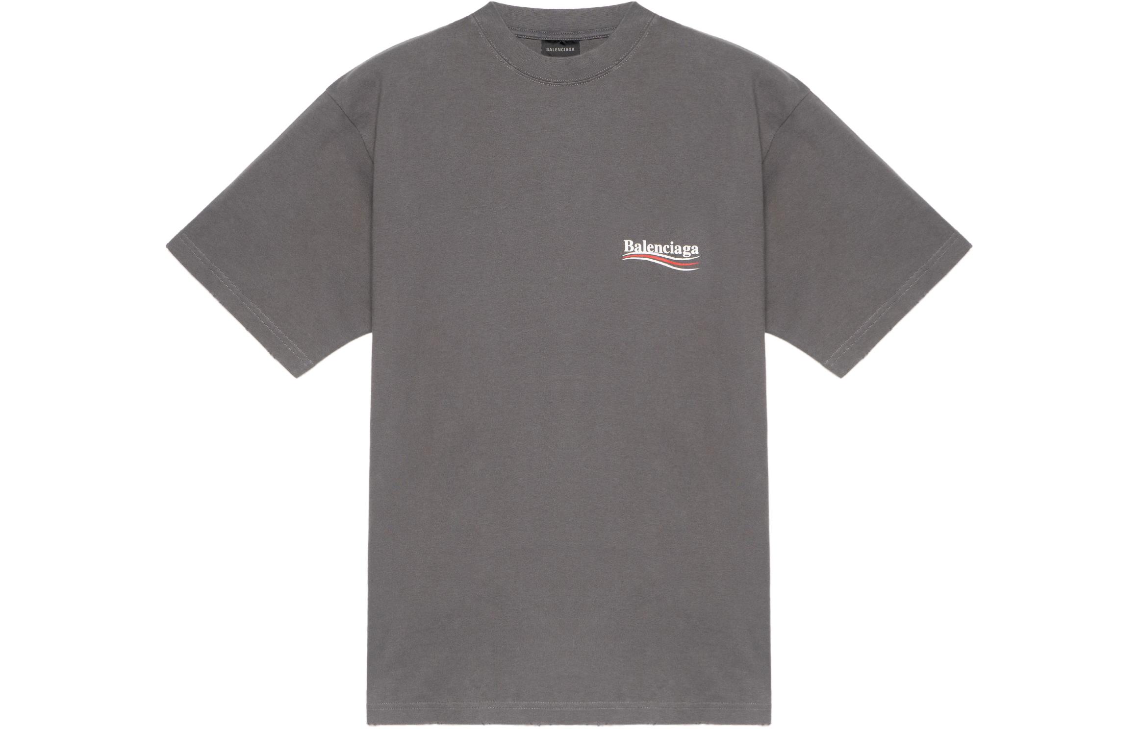 Мужская футболка Balenciaga Logo Print (серая)