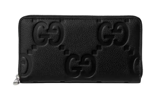 GUCCI Logo Embossed Zip-Around Wallet