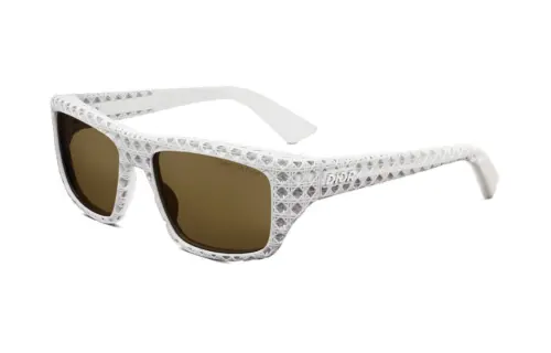 DIOR Polyamide Metal Resin Irregular Shape Sunglasses Men's Gray
