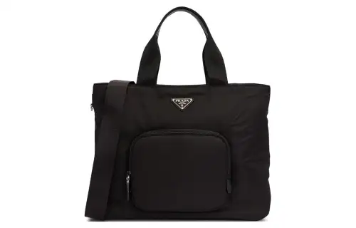 PRADA Recycled Nylon One Shoulder Handbag Women's Black