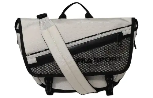 FILA Nylon Messenger Bag, Crossbody Bag, Shoulder Bag Regular Unisex Cream