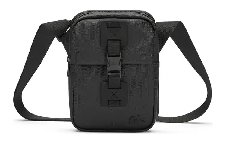 LACOSTE PVC Handbag, Shoulder Bag, Crossbody Bag Small Men's Black