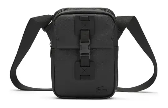 LACOSTE PVC Handbag, Shoulder Bag, Crossbody Bag Small Men's Black