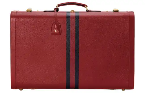 GUCCI Leather Handbag Suitcase Travel Bag Large Women's Red