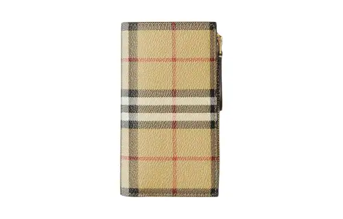Burberry PU Polyurethane Wallet Medium Women's Archive Beige
