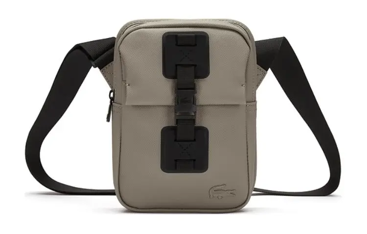 LACOSTE PVC Handbag, Shoulder Bag, Crossbody Bag Small Men's Gray