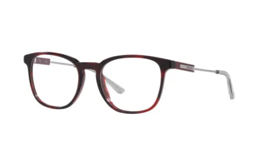 PRADA Nylon Acetate Irregular Shape Eyeglass Frames Women's Brown