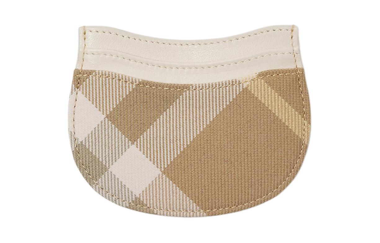 Burberry Burberry Rocking Horse curved outline decorated worsted plaid polyester fiber and wool card holder card holder women's linen color