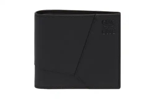 LOEWE Puzzle Classic Cow Leather Wallet Men's Black