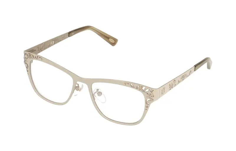 LOEWE Metal Irregular Shape Eyeglass Frames Unisex Gold