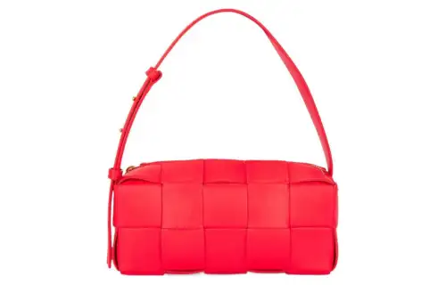 Bottega Veneta CASSETTE Sheepskin Pillow Bag Handbag, Shoulder Bag Women's Red