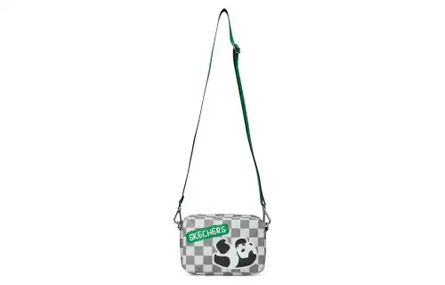 Skechers LeSportsac LePoesi, Collaboration Fabric Shoulder Bag, Crossbody Bag Medium Women's Plaid Panda
