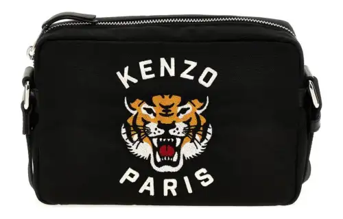 KENZO Logo Embroidered Zip-Up Shoulder Bag
