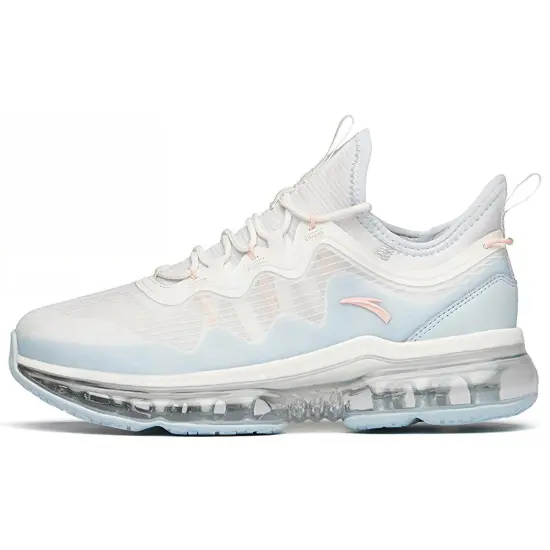 Anta Running Collection Cushioned Wear Resistant Breathable Low Top Casual Running Shoes Women's White Blue