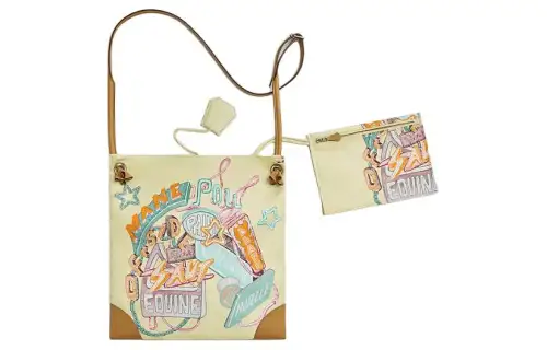 HERMES Silkycity Silk With Swift Calfskin Crossbody Bag, Shoulder Bag Women's Light Yellow With Cookie Like Texture