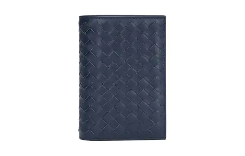 Bottega Veneta Cow Leather Card Holder, Wallet Men's Ink Blue