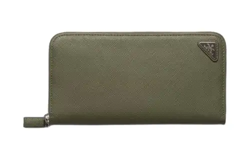 PRADA Saffiano Cow Leather Wallet Men's Green
