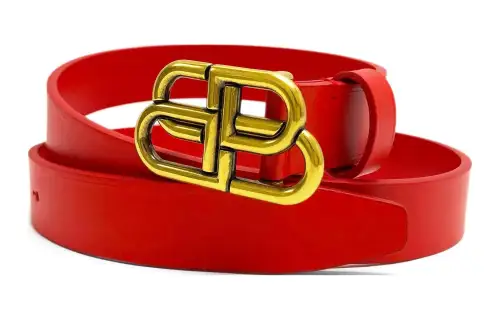 Balenciaga Leather Belts Unisex Red Width 2.5CM