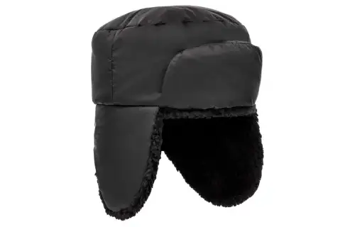UGG Solid color design Recycled polyester fiber Acrylic fiber Modified acrylic fiber Polyester fiber Silicone Lei Feng hat Women's black