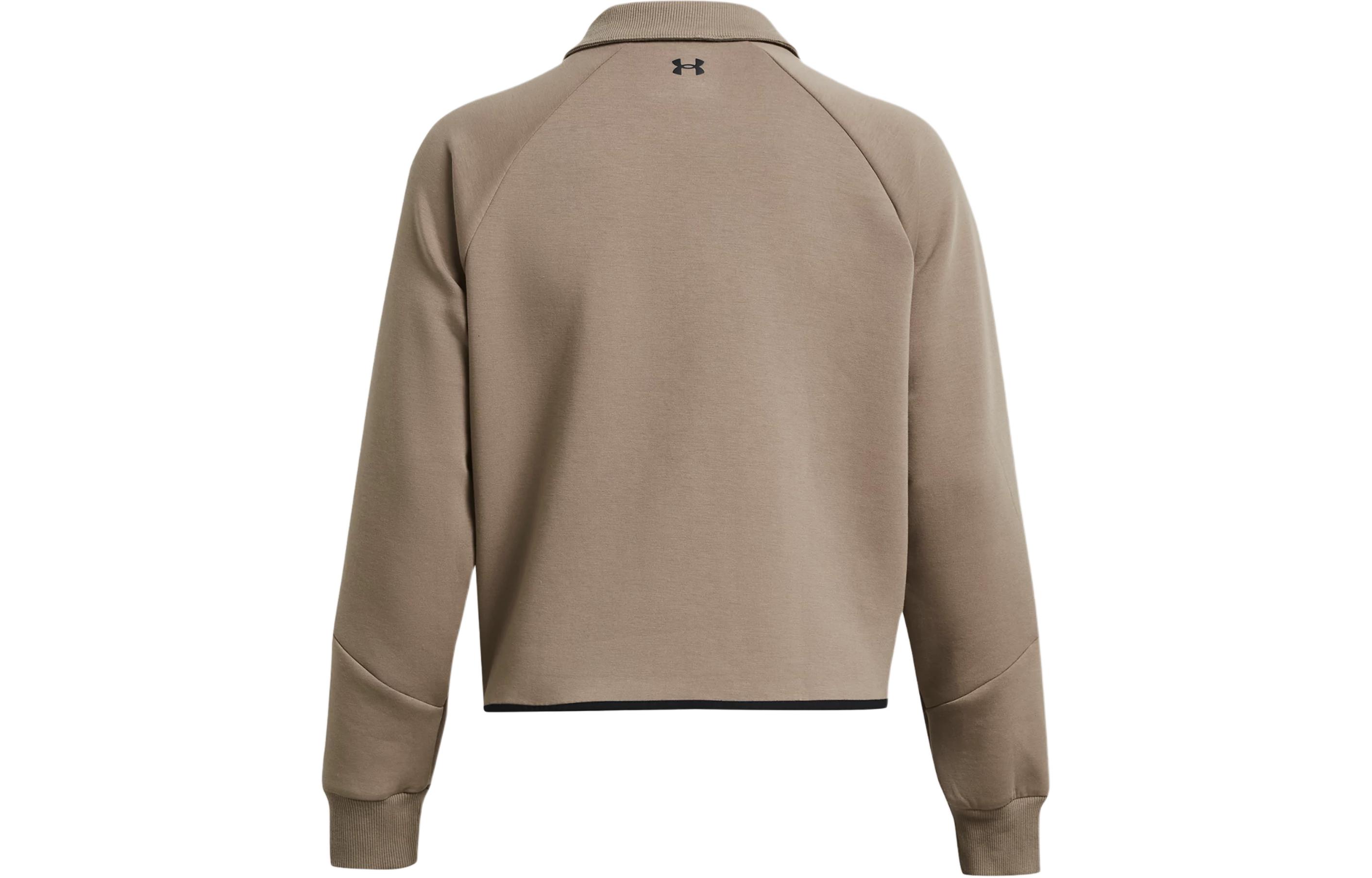 Женская толстовка Under Armour UA Unstoppable Polo (бежевая) — фото 2