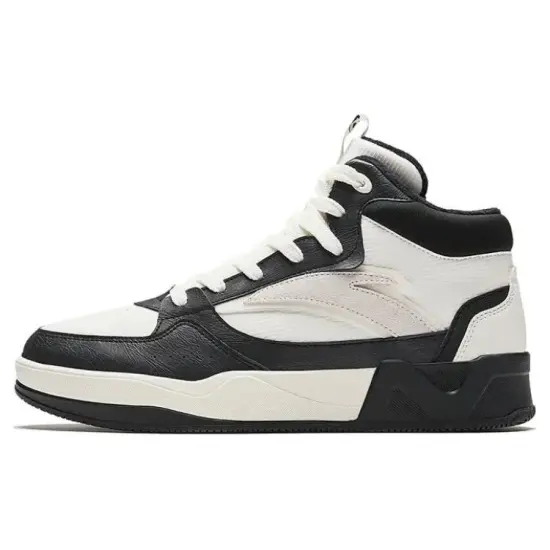 ANTA C37 Series Skateboard Shoes Men High-Top Black White
