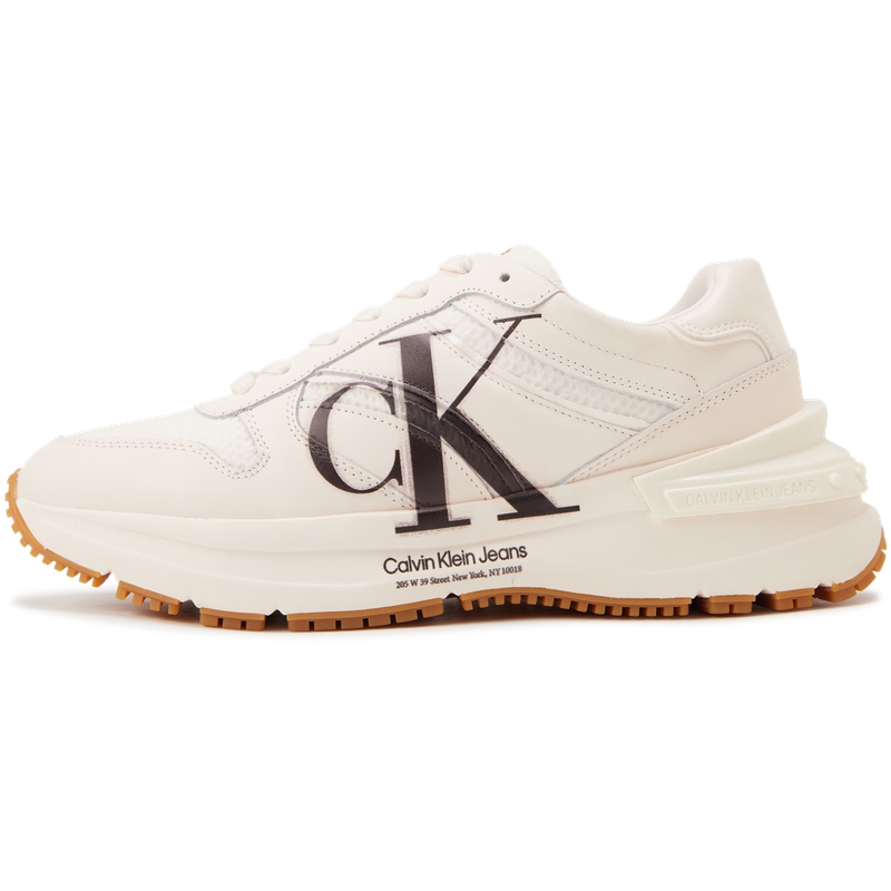 CKJ CALVIN KLEIN JEANS Толстая Низкие туфли для папы со спортивным принтом мужской стиль цвет "слоновой кости"