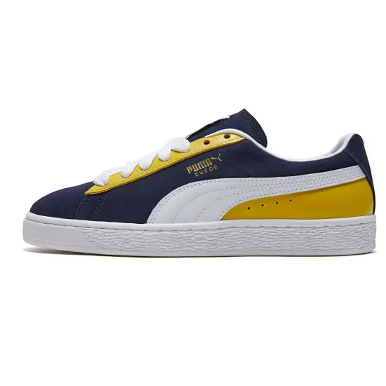 Puma Suede Skateboarding Shoes Women's Low-top Blue/Yellow