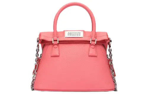 Maison Margiela 5AC Soft Grain Goat Nappa Leather Shoulder Bag, Crossbody Bag, Handbag Unisex Pink